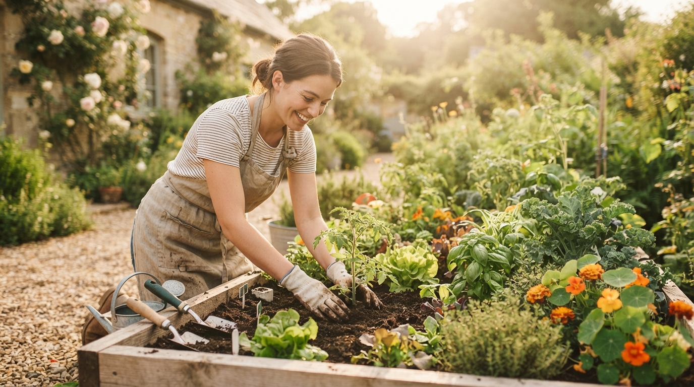 Editorial illustration for A Practical Plan for Your First 4x8 Foot Kitchen Garden