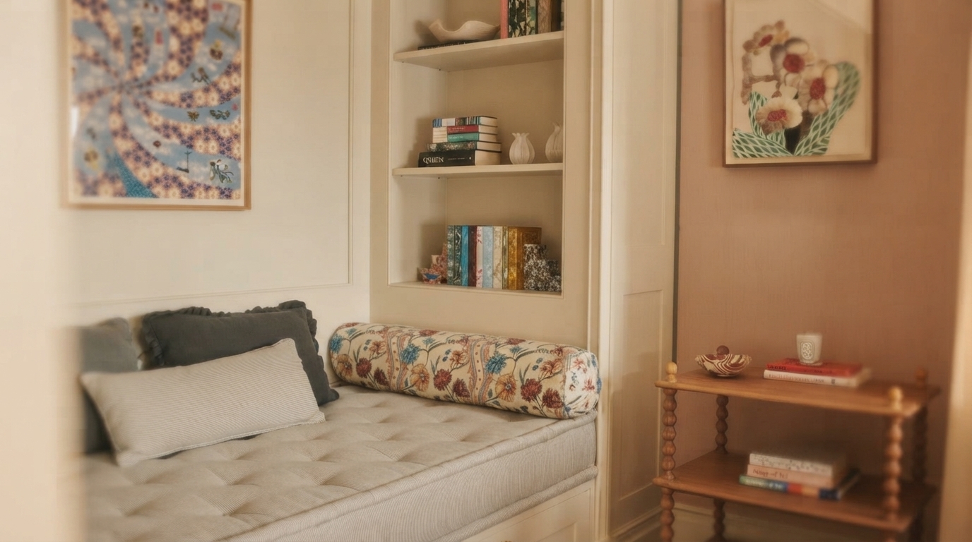 A stylish and functional small living room featuring space-saving furniture and clever storage solutions, demonstrating how to maximize a compact home.