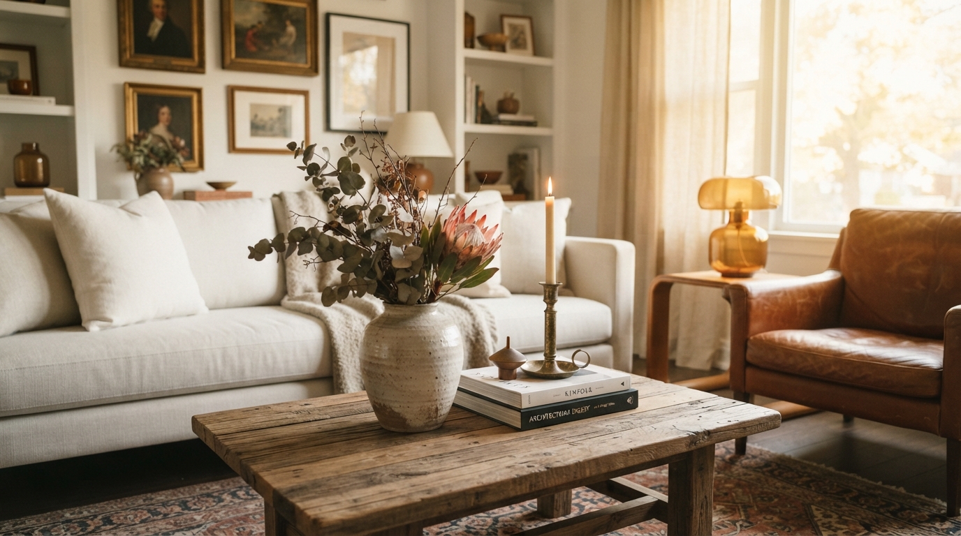 Editorial illustration for How to Mix Vintage and Modern Decor: A Step-by-Step Framework That Prevents the Cluttered Look