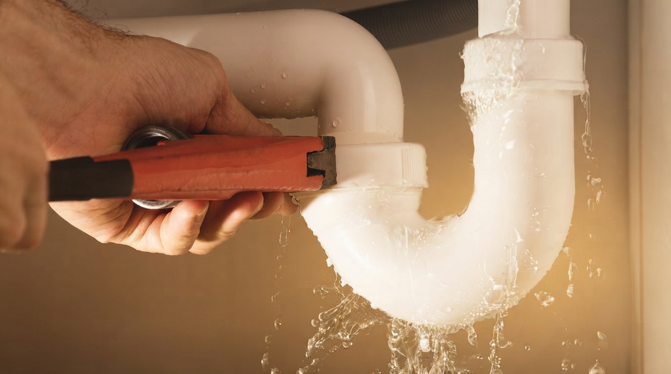 Editorial illustration for One Slow Drain or Five? How to Tell If Your Plumbing Problem Is a Quick Fix or a Professional Job