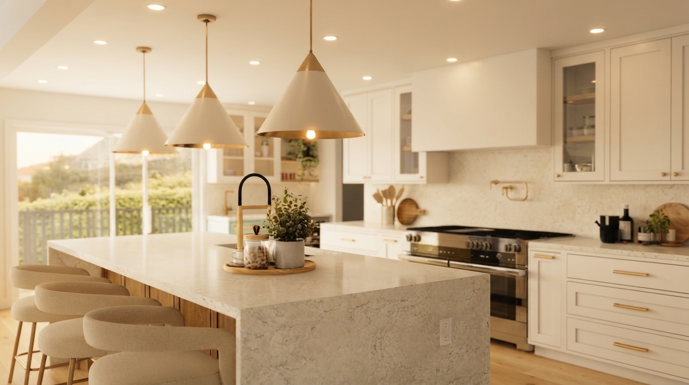 Editorial illustration for Recessed vs. Pendant Lighting: Choosing the Right Fixtures for Your Home