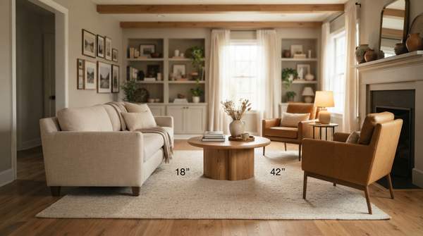 Editorial illustration for The Living Room Spacing Rules That Make a Room Work: A Step-by-Step Framework