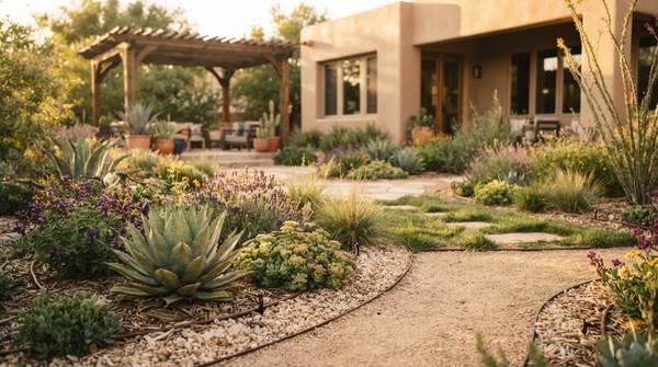 Editorial illustration for The Seven Principles of Xeriscaping: A Homeowner's Framework for a Water-Wise Garden